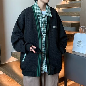 假两件棒球服外套男女2024秋衬衫宽松休闲夹克上衣J20,aj芝加哥穿衣搭配图片
