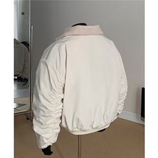 假模美式复古羊羔毛翻领棉服飞行夹克棉衣加厚外套男H1031P128，男装夹克，电商A341
