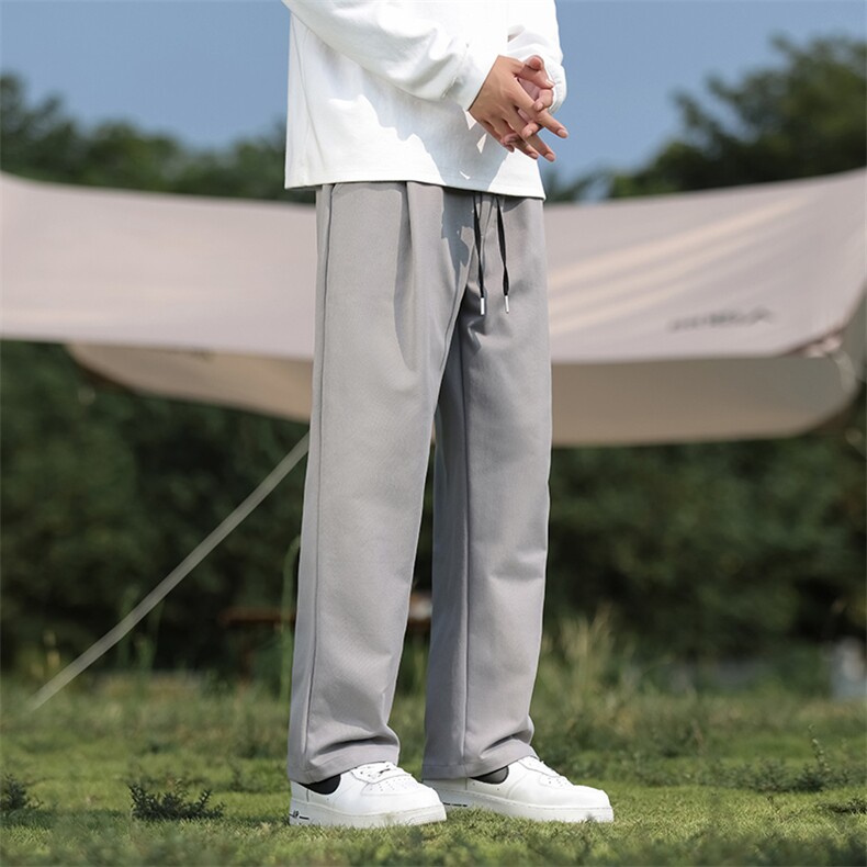 2025秋冬休闲裤男风宽松直筒哈伦裤潮流青年纯色长裤AK16P50,男装休闲裤,星座220-2
