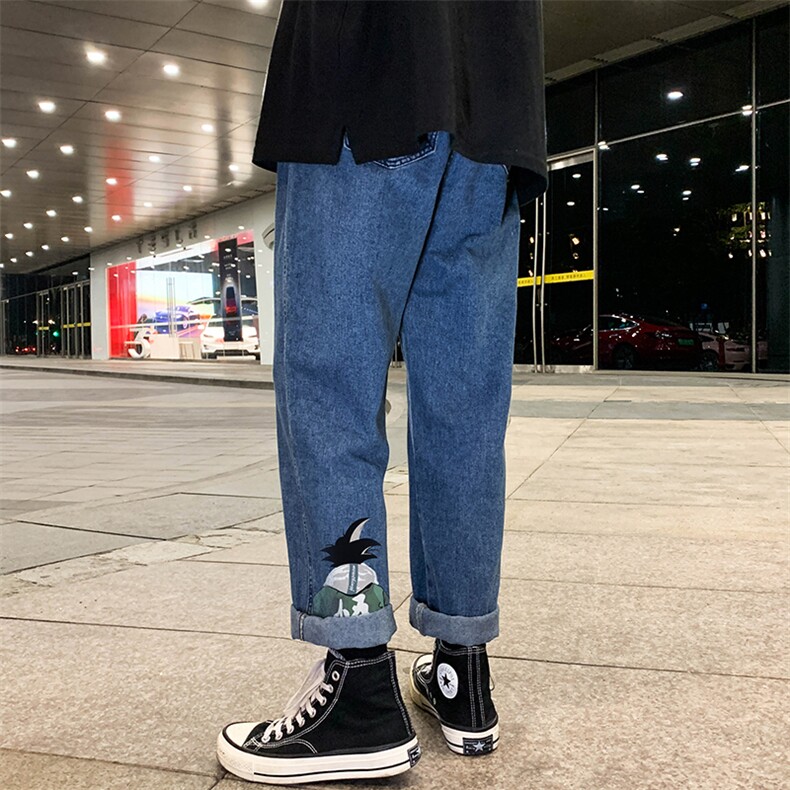 NK44005-P38直筒牛仔裤男士大码宽松九分裤男休闲长裤子男,男装牛仔裤,电商A040