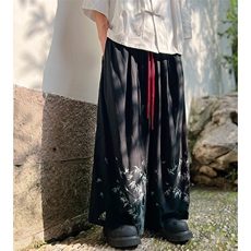 现货2025夏季精致古风仙气棉麻休闲裤直筒裤子K211-P60，男装休闲裤，电商A021