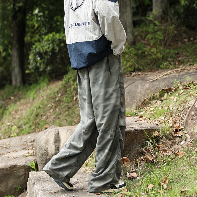 美式速干迷彩伞兵裤男女潮牌宽松阔腿登山冲锋工装裤子W2904-P43,男装工装外套,星座1008-1