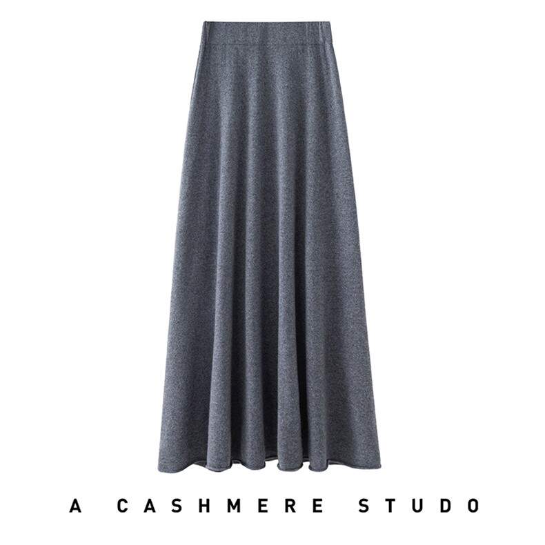 2025舒适百搭简约秋冬新款软糯舒适女士百褶半身裙羊绒，女装半身裙，星纬羊绒