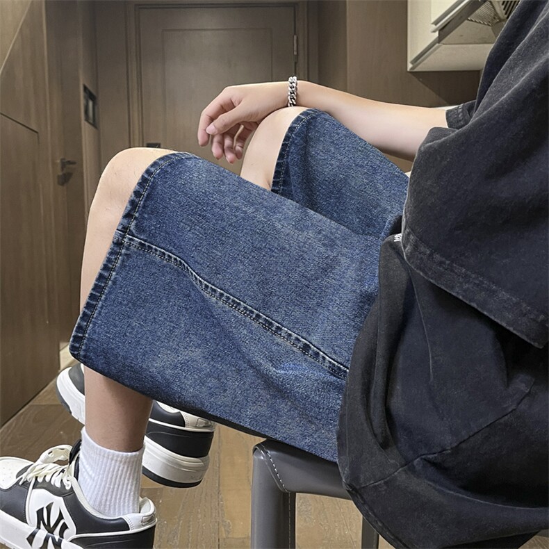 牛仔短裤夏季美式男生牛仔裤宽松男款裤五分中裤DK850-特批32,男装牛仔裤,星座718-1