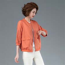 简约时尚潮流防晒衣2021年夏季休闲个性气质七分袖，女装短外套，余墨