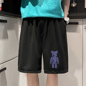 MK37242-P15 冰丝短裤男士大码宽松休闲五分裤男运动中裤图片