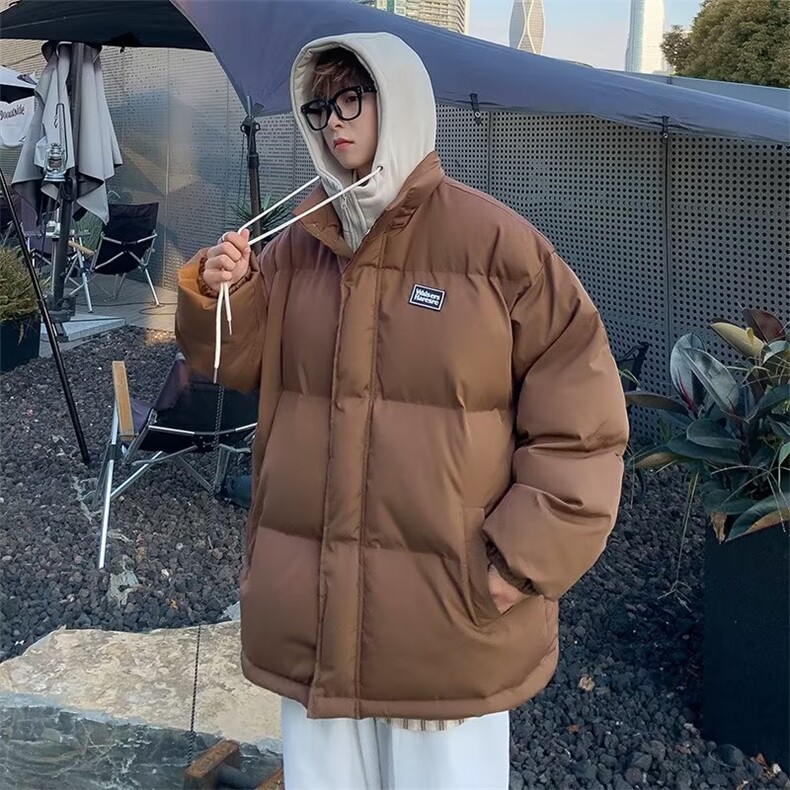 假两件棉服男秋冬潮牌港风痞帅休闲加厚保暖连帽棉衣外套M670-P85,男装棉衣,星座1008-2