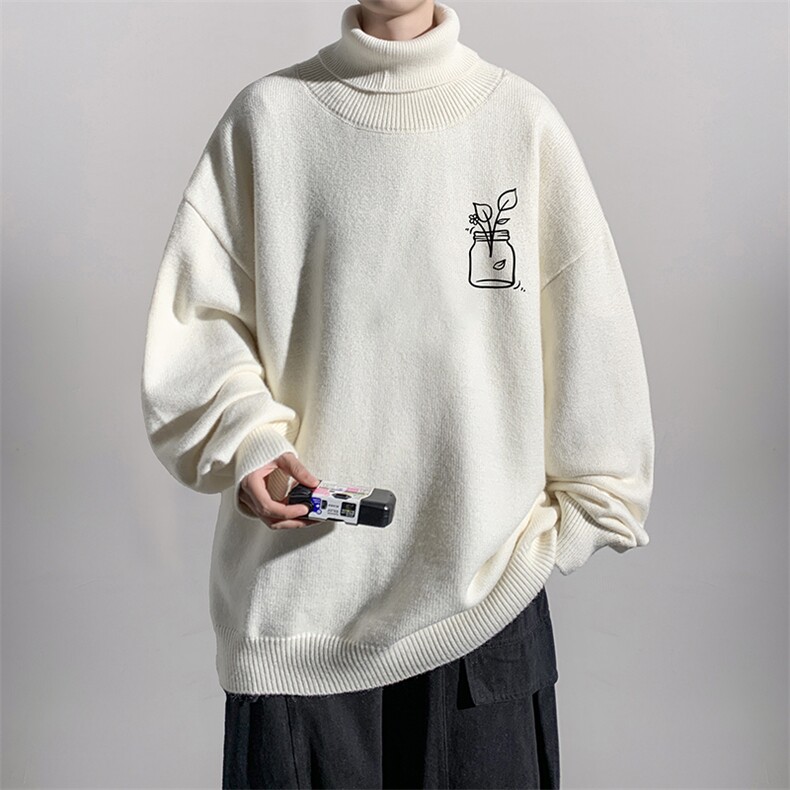 8XL高领毛衣男大码胖子堆堆领打底羊毛衫GM45430-P45加绒款-P65,男装针织衫/毛衣,电商A040