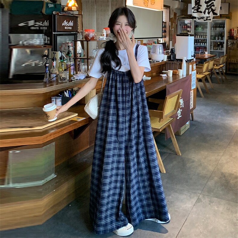 【现货】春夏秋三季！韩系休闲格子背带裤女2C260-X041-P130-K188,女装连体裤,2C260
