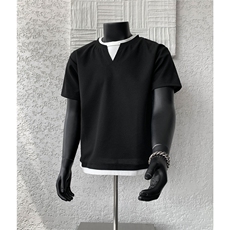 假模！夏装假两件短袖男美式简约百搭宽松长袖T恤TX005-P25，男装T恤，电商C213(原B265)