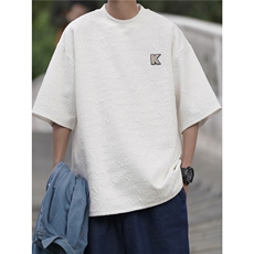 特P30控58高品质重磅字母提花港风短袖T恤夏季五分袖体恤XT2316，男装T恤，电商B370