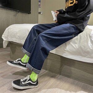 2023春款纯色宽松直筒老爹男女牛仔裤 X715  NZ016 批45 控68图片