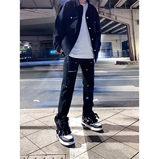 拿图不拿货cleanfit牛仔裤拉链设计感微喇裤子KZA17-P56，男装牛仔裤，星座1007（原301D）