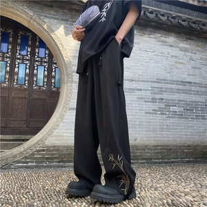 春夏新款风新中式竹子刺绣宽松休闲裤B315-K24044-特p40控78图片