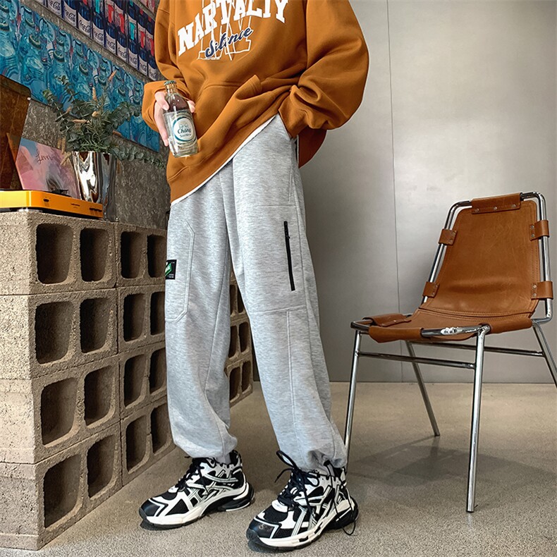 22秋新款宽松港风运动束脚百搭情侣长裤B266-X830-P60,男装休闲裤,星座B257-1