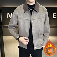 JK903R-P1452025秋冬时尚男士麂皮绒痞帅青年外套加绒加厚夹克衫，男装夹克，星座507A（原星座306B-2）