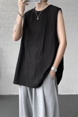 BX1146-特P25控48肌理感坎肩冰丝背心男夏宽松运动健身无袖T恤，男装背心/马甲，电商A059