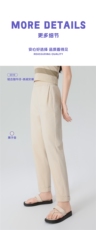 2025年夏季修身长裤松紧中腰轻古驰牛仔休闲女裤时尚百搭，女装休闲裤，雅鹿
