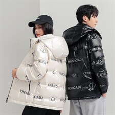 新款大码潮牌亮面压花短款外套白鸭绒羽绒服无影墙情侣R9002P100，男装羽绒服，星座301D-5(原星座1415）