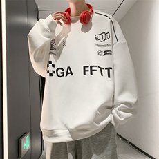 420克重磅华棉圆领机车印花卫衣W2315-P50，男装工装外套，电商A036A