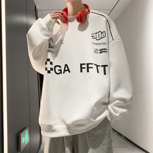 420克重磅华棉 圆领机车印花卫衣 W2315-P50图片