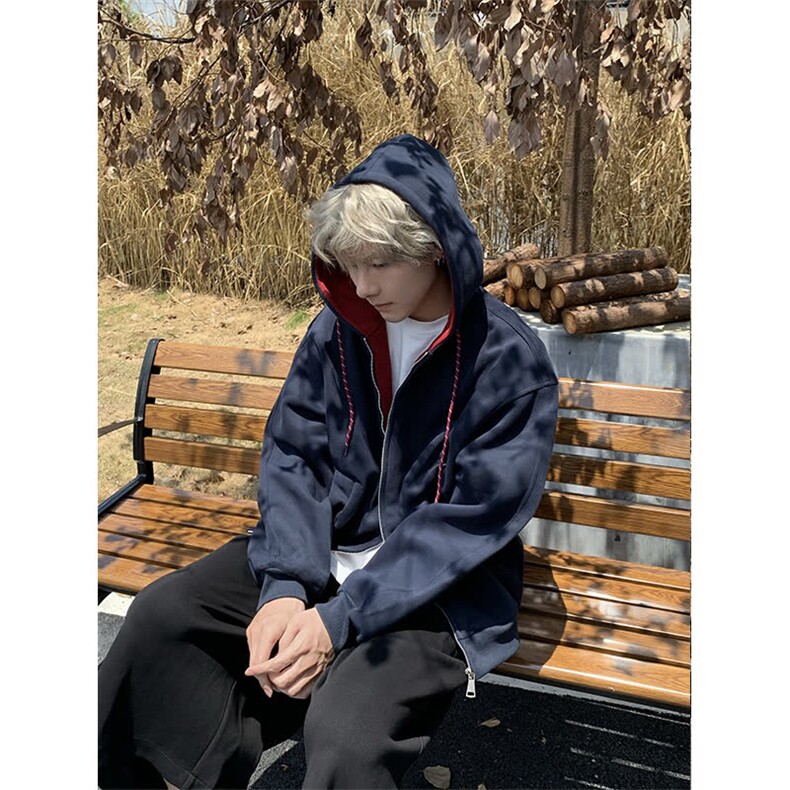 2025年新款休闲春秋季新款长袖卫衣男宽松潮流纯色卫衣ins，男装卫衣，星座506A