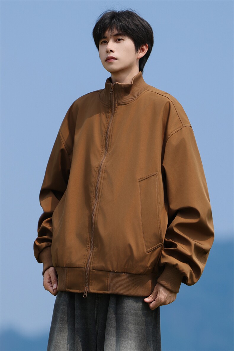 美式高街飞行夹克男秋季潮牌简约cleanfit宽松短款廓形棒球服外套,男装夹克,星座1403A