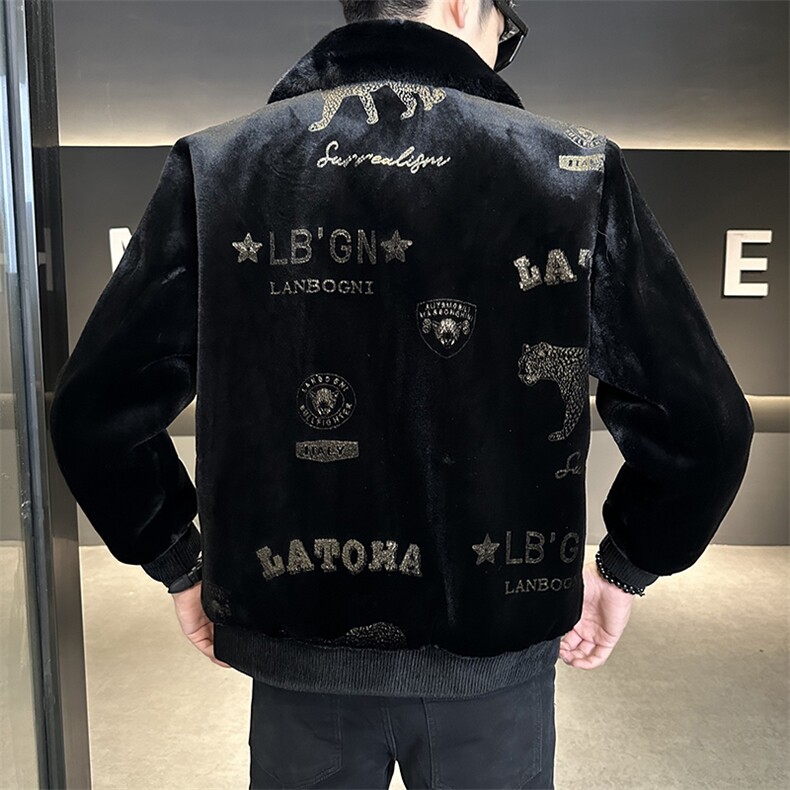 冬男士翻领外套中年商务休闲金貂绒夹克保暖上衣ZX6666-P220,男装夹克,星座1105-3