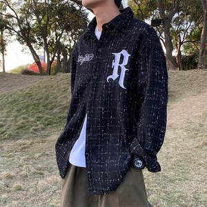 小香风外套男秋季潮牌宽松刺绣衬衫痞帅男夹克J227-P43图片