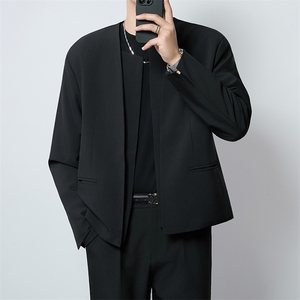1506-1/GW390/P60春季禁欲系小众结构感小西装男无扣极简图片