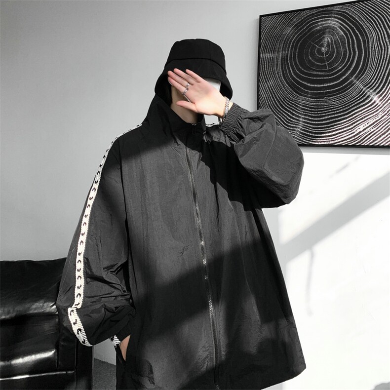 F004-P45夏季新款织带防晒衣男士大码宽松外套纯色透气控58,男装防晒衣,电商B280-1（原A049）