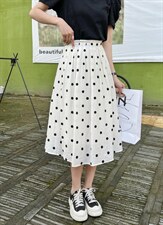 夏装波点半裙，女装半身裙，坚持到底