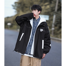 特P60高品质！春秋季新款工装连帽外套假两件夹克PJK237，男装夹克，电商B370