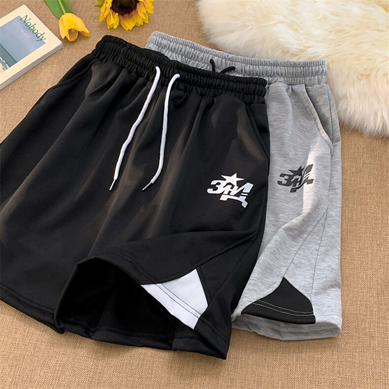 休闲短裤男韩版潮流字母拼色2023夏季新款ins宽松五分裤K4307-P29,男装休闲裤,星座412-3