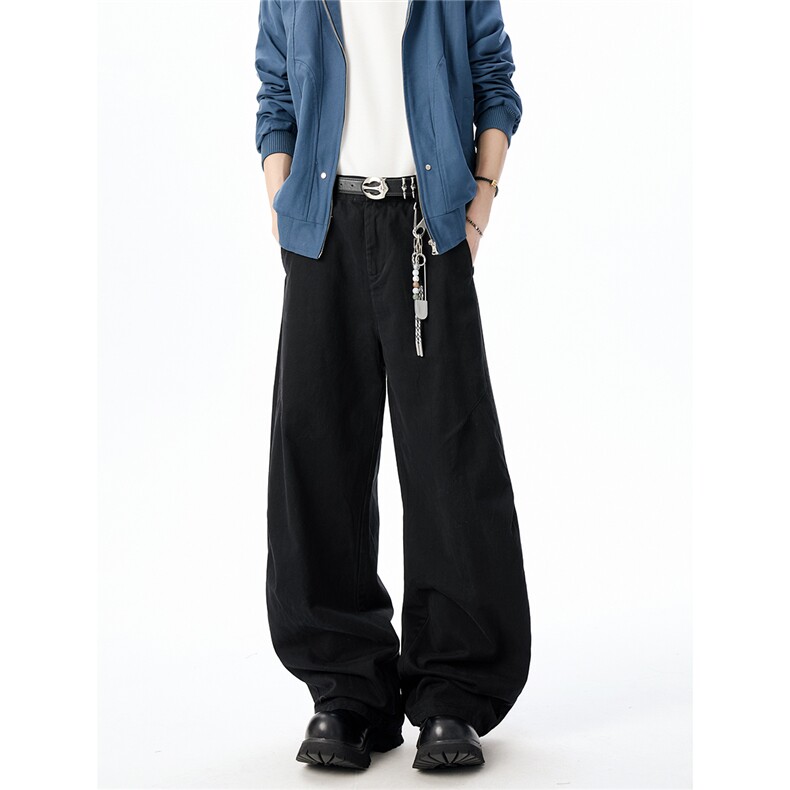 XT091秋冬高品300g平纹面料褶位背面拼接弯刀休闲裤(P58X98)10图片