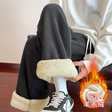 217-2-NK557-P45冬季新款羊羔绒加绒加厚直筒休闲裤男大码卫裤，男装休闲裤，星座217-2
