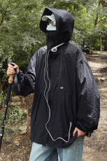 港风大码复古山系户外薄款男女连帽防晒服XZ213-JKFS01-P55控78，男装防晒衣，星座213