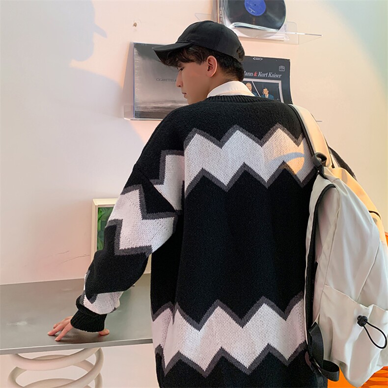 新款2021秋冬季慵懒风针织开衫毛衣男外套ins潮流外穿M189-P50,男装针织衫/毛衣,星座512-4
