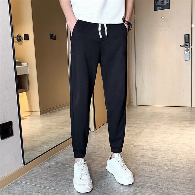 春夏新款纯色休闲裤宽松束脚大码运动裤潮社会小伙508K11P45,男装休闲裤,星座901