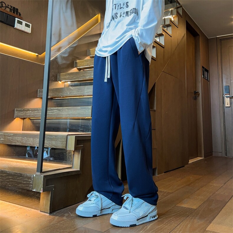 现货秋冬加长加厚潮牌卫裤双侧拼接微锥拖地裤K9091P5588,男装休闲裤,星座914-1
