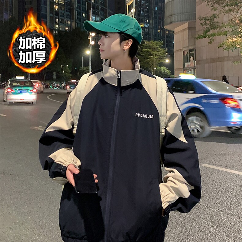 wassuphappy冲锋衣外套男士春秋季2025新款潮流美式翻领休闲夹克,男装夹克,电商A001