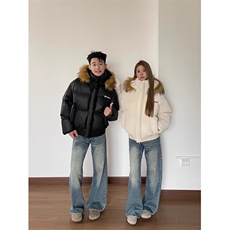 网图得物质量美潮PU蛋白皮毛领棉服外套W1829/特P113，男装棉衣，电商B350