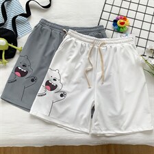 MK37131-P15冰丝短裤男士大码宽松休闲五分裤男运动中裤，男装休闲裤，电商A040