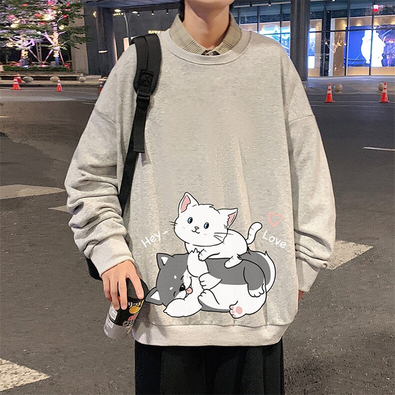S6300-P28秋季圆领卫衣男大码韩版宽松长袖外套,男装卫衣,电商A040