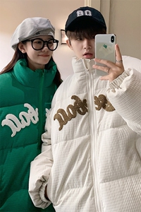 2023冬季新款潮牌情侣立领棉衣毛巾绣棉服外套男女MYTC157P95图片