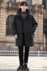 2025新款冬季中长款纯色连帽风衣羽绒服889P395，男装风衣，电商A355（原A415）