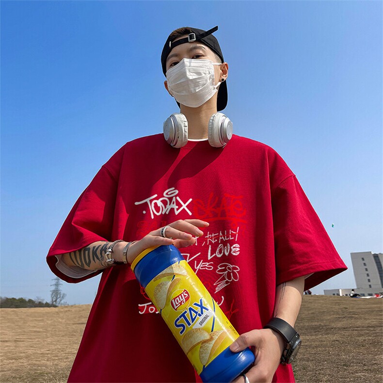 可设48小时发货支持抖音得物来样二开230克重磅美式短袖t恤MT331,男装T恤,电商A486