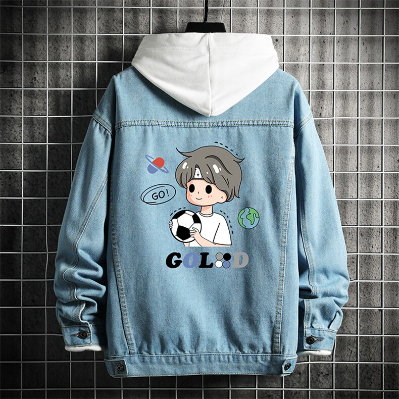 牛仔夹克男大码牛仔外套男茄克 NJ77207-P60 加绒款-P75图片