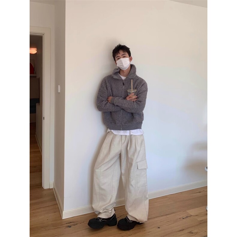 JY677-P64慵懒风纯色拉链毛衣男女网图,男装针织衫/毛衣,星座1501-3