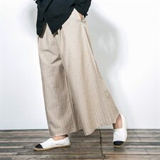秋季款舒适长裤中国风亚麻休闲裤超大宽松条纹男裤透气麻裤D33P75，男装休闲裤，星座312B-2